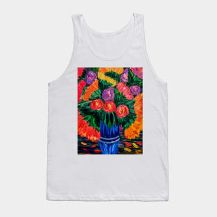 beautiful bouquet flowers in a glass vase Tank Top